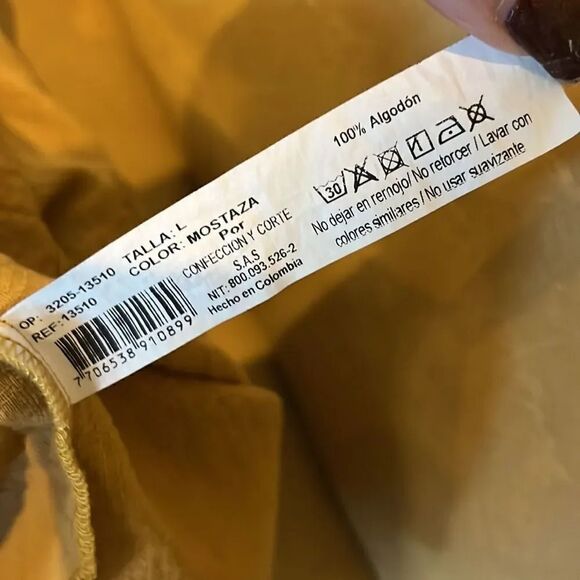 ARKITECT Cala de la Cruz Mustard Cotton Blouse, L! - Picture 8 of 8